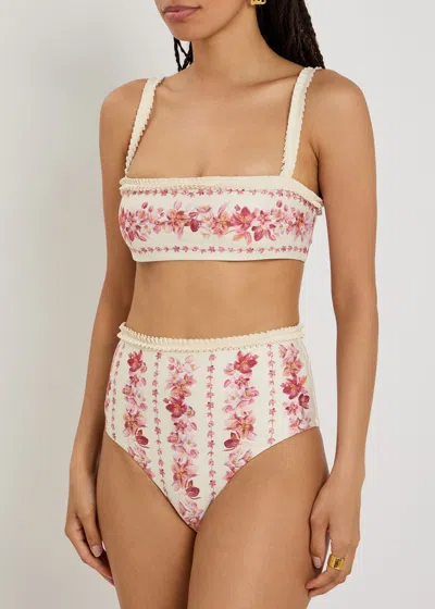 Agua By Agua Bendita Nopaul Floral-printed Stretch Recycled Bikini Briefs In Multi