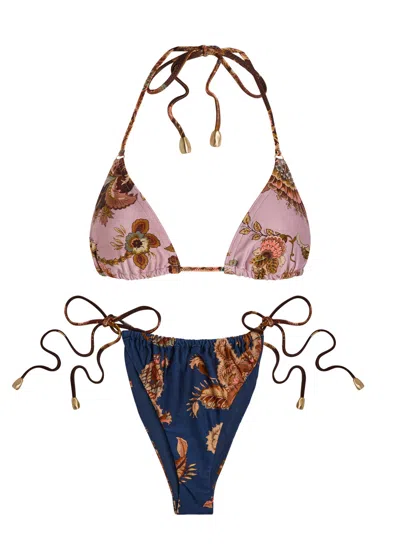 Zimmermann Womens Aster Floral Spliced Bikini Set Xs In Multi