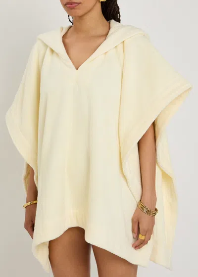 Lisa Marie Fernandez Hooded Terry Beach Poncho In Neutral