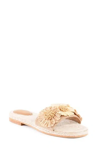 Seychelles Botanical Gardens Vanilla Floral Raffia Slide Sandals In ...