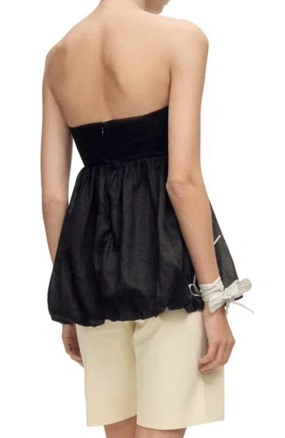 Mango Strapless Bubble Top In Black