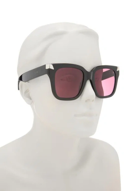 Alexander Mcqueen Thick Temples Square Frame Sunglasses In Black