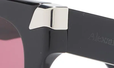 Alexander Mcqueen Thick Temples Square Frame Sunglasses In Black