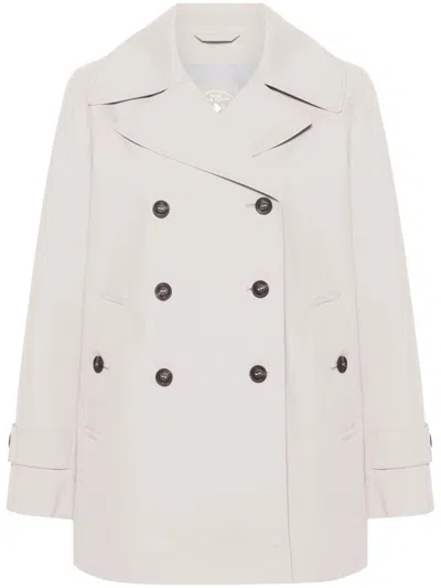 Save The Duck Beige Sofi Double-breasted Trench Coat In Gray