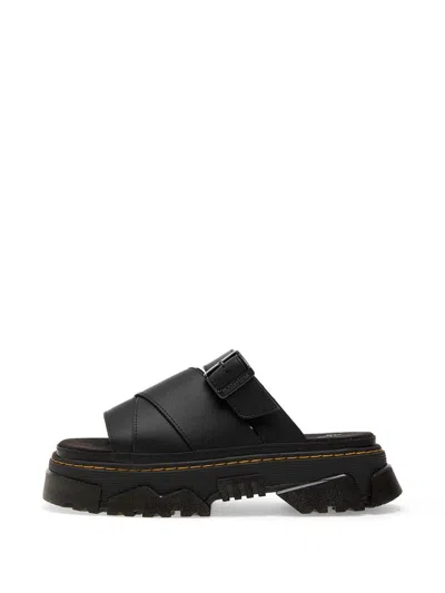 Dr. Martens Mattison Platform Slide Sandal In Athena Black