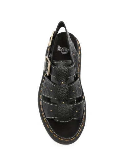 Dr. Martens Wrenlie Open Toe Nappa Leder Fisherman Plateausandalen In Black