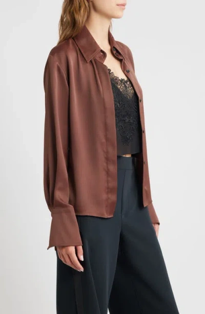 Rag & Bone Button Front Camisole Blouse In Brown