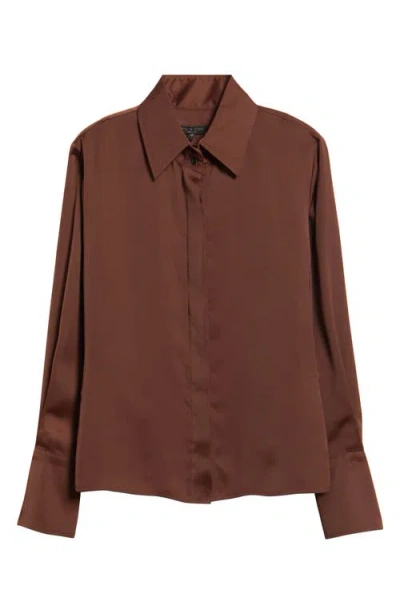 Rag & Bone Button Front Camisole Blouse In Brown