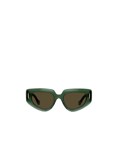 Loewe Womens Transparent Dark Gre Small Butterfly-frame Acetate Sunglasses In Blue