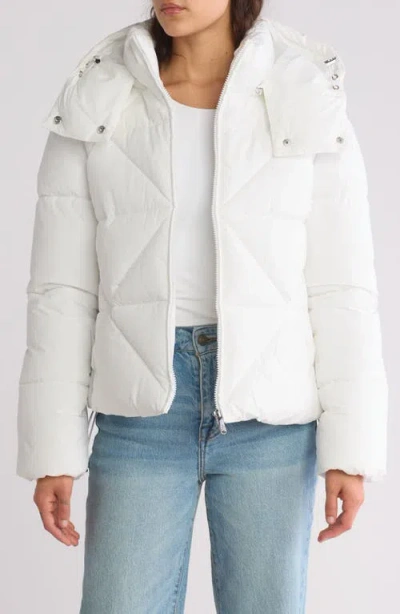 Sam Edelman Cropped Puffer Jacket In White