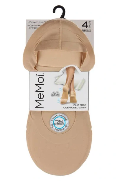 Memoi Assorted 4-pack Cushioned Liner Socks In Brown