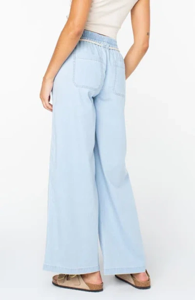 Roxy Paddle On Drawstring Denim Pants In Blue