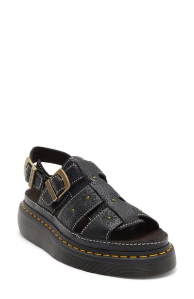 Dr. Martens Wrenlie Open Toe Nappa Leder Fisherman Plateausandalen In Black