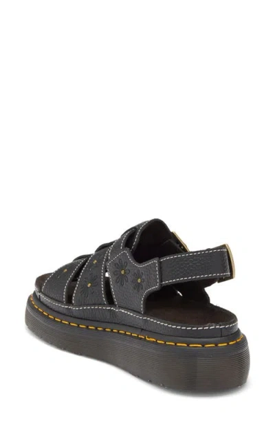 Dr. Martens Wrenlie Open Toe Nappa Leder Fisherman Plateausandalen In Black