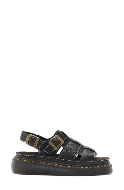 Dr. Martens Wrenlie Open Toe Nappa Leder Fisherman Plateausandalen In Black
