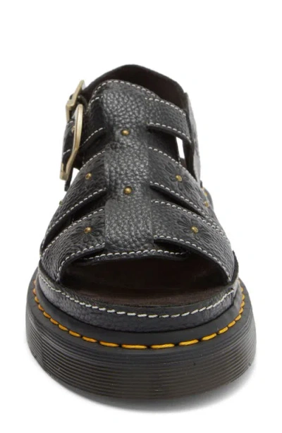 Dr. Martens Wrenlie Open Toe Nappa Leder Fisherman Plateausandalen In Black
