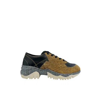 Borbonese Beige Genuine Leather Sneaker In Sand