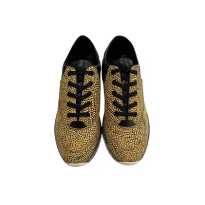 Borbonese Beige Genuine Leather Sneaker In Brown