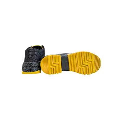 Borbonese Black Genuine Leather Sneaker In Black