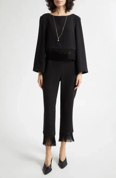 Posse Bianca Long-sleeved Blouse In Black
