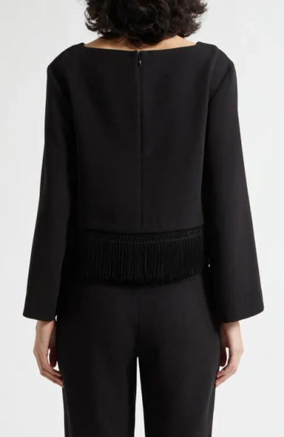 Posse Bianca Long-sleeved Blouse In Black
