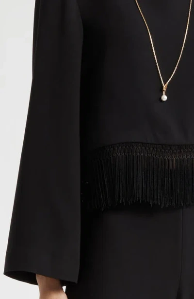 Posse Bianca Long-sleeved Blouse In Black