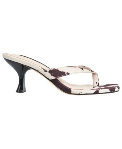 French Connection Trinity Thong Kitten Heel In White