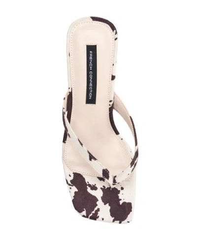 French Connection Trinity Thong Kitten Heel In White