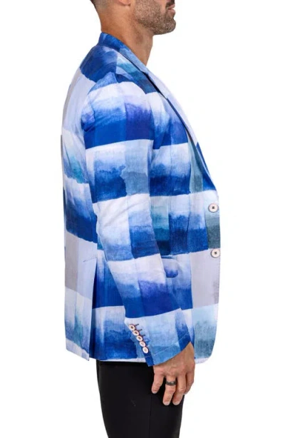 Maceoo Unconstructed Marthyr021 Blue Cotton Patchwork Blazer In Blue