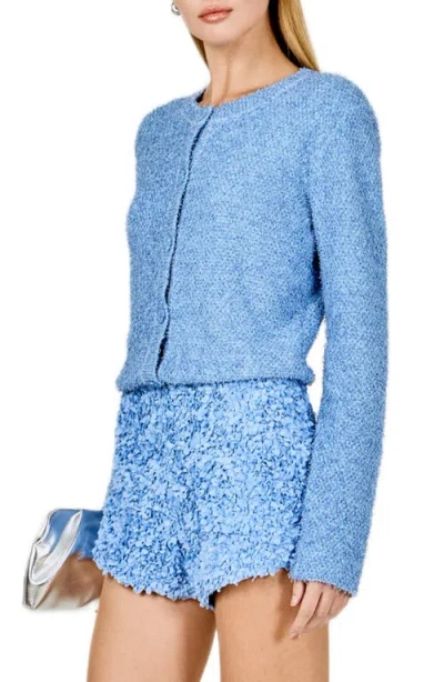 Endless Rose Button Front Cardigan In Blue