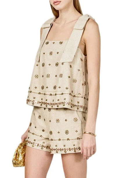 Endless Rose Beaded Sleeveless Top In Neutral