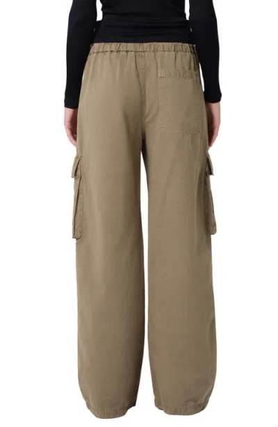Citizen Of Humanity Womens Bezal (md Olv/grn) Andira Cotton And Linen Blend Cargo Trousers Xs In Gray