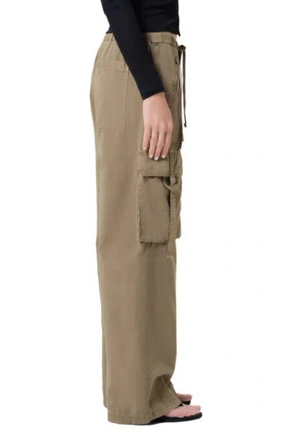 Citizen Of Humanity Womens Bezal (md Olv/grn) Andira Cotton And Linen Blend Cargo Trousers Xs In Gray