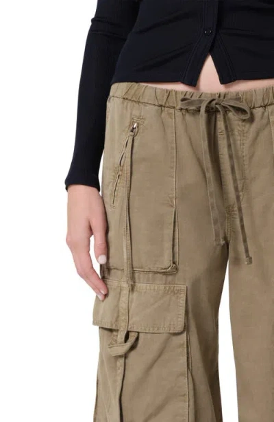 Citizen Of Humanity Womens Bezal (md Olv/grn) Andira Cotton And Linen Blend Cargo Trousers Xs In Gray