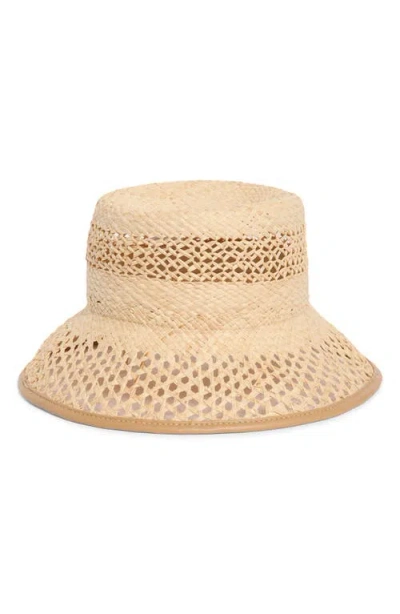 Vince Open Weave Raffia Bucket Hat In Pattern