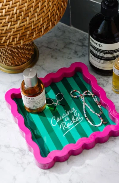 Furbish Causing A Racket Lacquer Tray In Multi