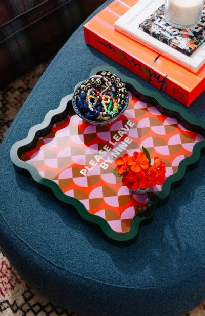 Furbish Leave By Nine Lacquer Tray In Multi