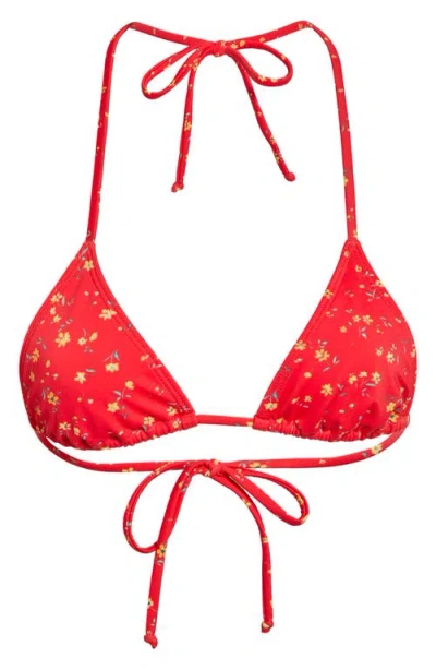 Pacsun Triangle Bikini Top In Red