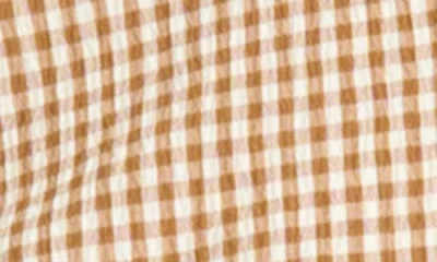 Wayf Aria Gingham Crop Button-up Top In Multi