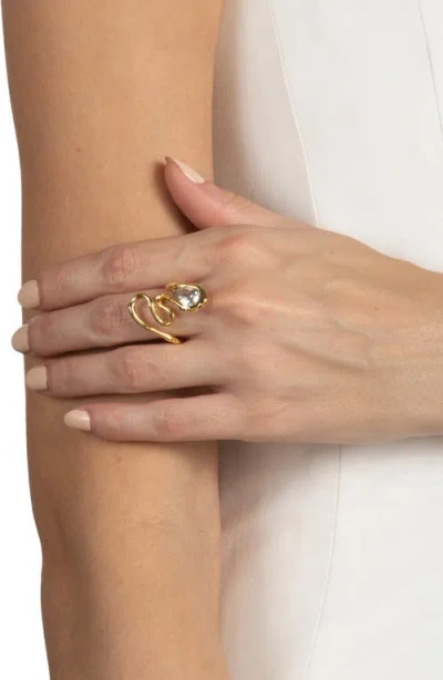 Alexis Bittar Asterales Floating Cubic Zirconia Vine Ring In Metallic