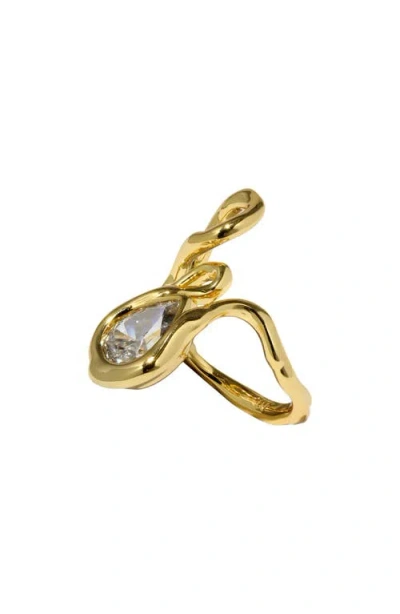 Alexis Bittar Asterales Floating Cubic Zirconia Vine Ring In Metallic