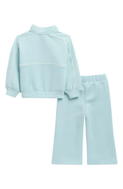 Miles Aqua Track Half Zip Pullover & Sweatpants In Blue