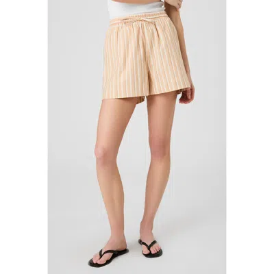 French Connection Aspen Linen Sandlot Stripe Shorts In Neutral