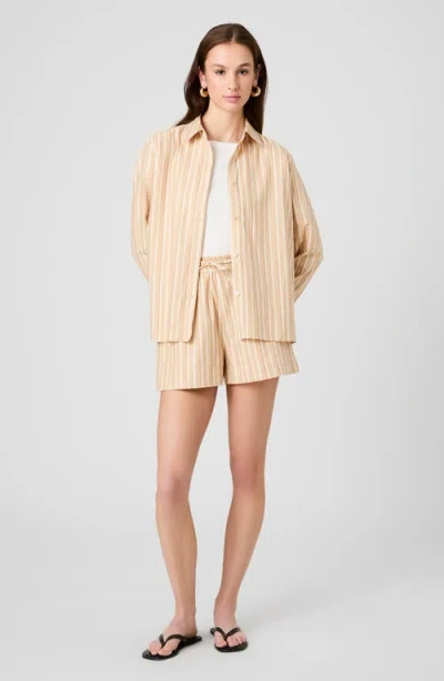 French Connection Aspen Linen Sandlot Stripe Shorts In Neutral