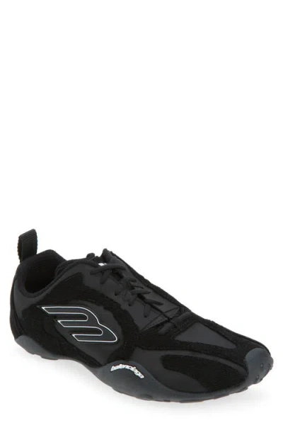 Balenciaga Black Canvas And Corduroy Monday Ultra Sneakers In Black