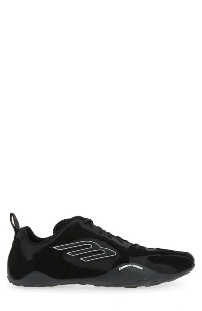 Balenciaga Black Canvas And Corduroy Monday Ultra Sneakers In Black