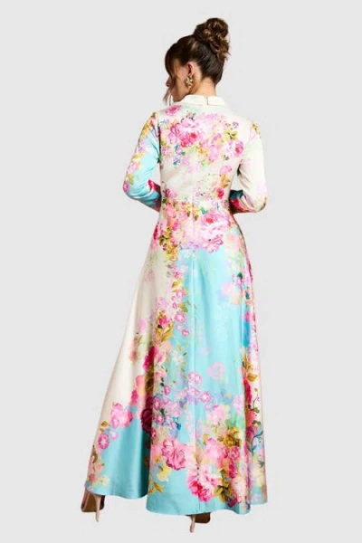 Coast Placement Print Wrap Front Gown In Multi