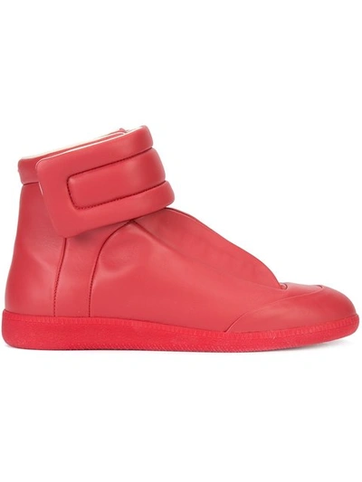 Maison Margiela Future Leather High-top Sneakers In Red | ModeSens