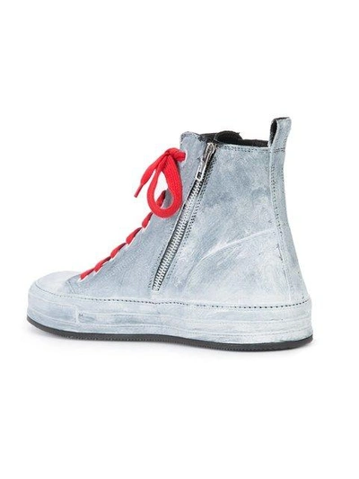 Shop Ann Demeulemeester Painted Hi-top Sneakers In Grey