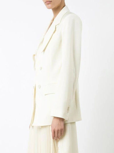 Shop Maison Margiela Deconstructed Lapel Blazer - White